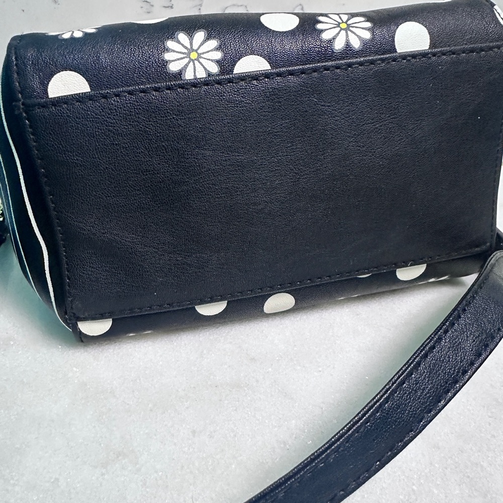 Luv Betsey by Betsey Johnson Daisy Black and White Polka Dot Crossbody Bag - Picture 6 of 9